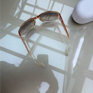 Chloe Tan and Brown Oversized Gradient Sunglasses pre owned fair condition